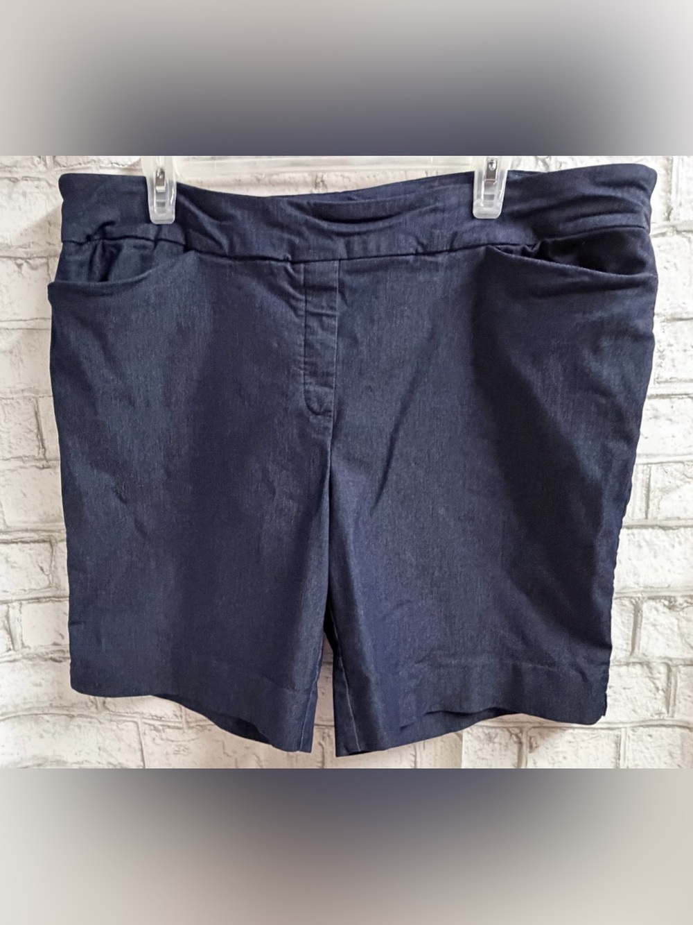 Hilary Radley Navy High-Waist Shorts